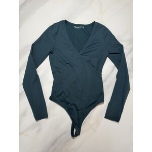 Abercrombie & Fitch Soft A&F Collection Wrap Bodysuit Teal Green XS